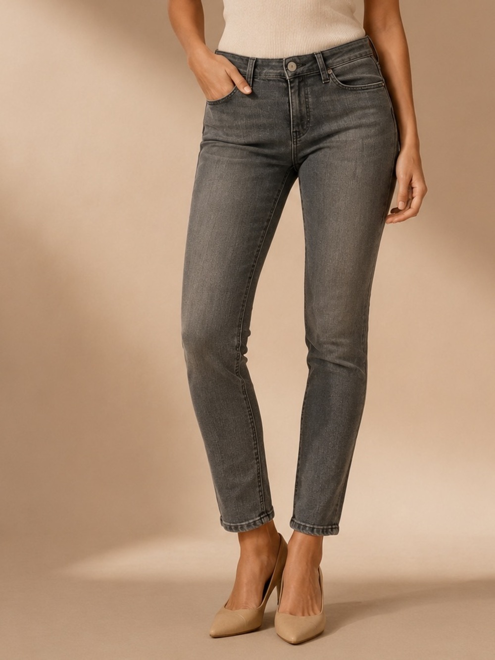 PAIGE Verdugo Gray Skinny Jeans Women's Size 30 Premium Designer Stretch Denim